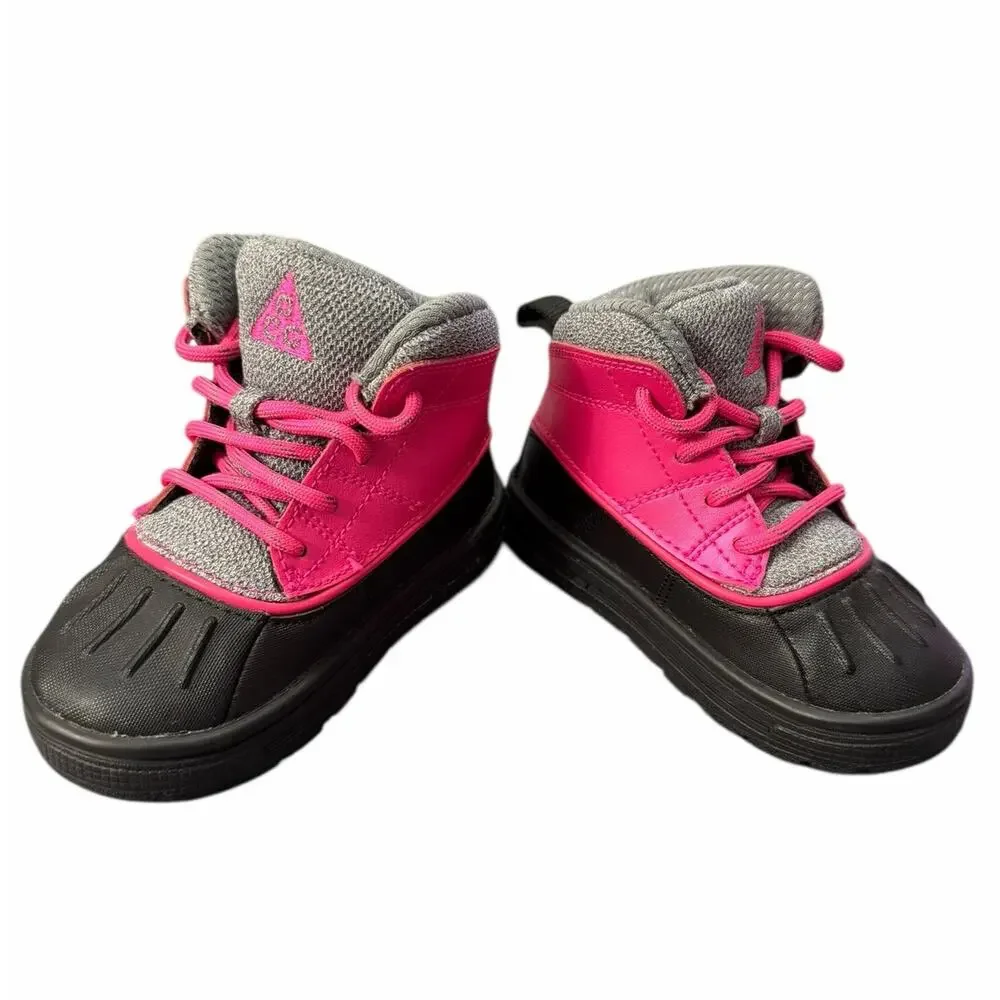 Nike Woodside 2 High ACG Infant Girls Bootie Shoe 6 Baby Pink Black Gray